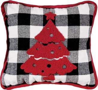 12 x 12 Franklin Farm Tree Tufted Christmas Tufted Throw Pillow