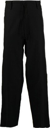 Drawstring-Waist Straight-Leg Trousers