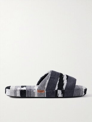 Clint Striped Cotton-Terry Jacquard Slippers