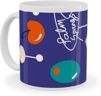 Mugs: Palm Springs Fruit Cocktail - Blue Ceramic Mug, White, 11Oz, Blue