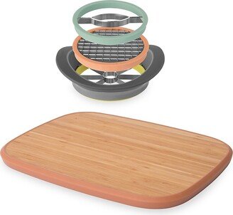 Leo 2-Piece All-in-One Slicer & Bamboo Cutting Board Set