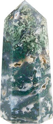 Standing Moss Agate Point - Stone Tower Polished Crystal Green #19