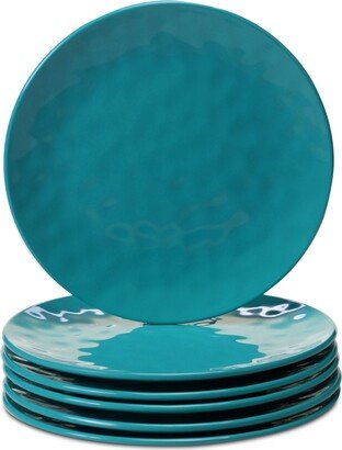 6-Pc. Teal Melamine Salad Plate Set