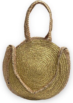 Vida Vida Jute Beach Bag Gold