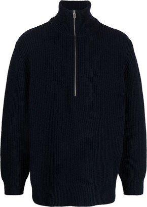 Half-Zip Ribbed Jumper