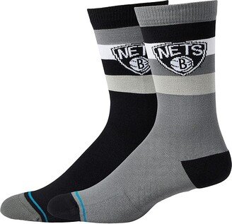 Nets St 2-Pack (Black) Crew Cut Socks Shoes