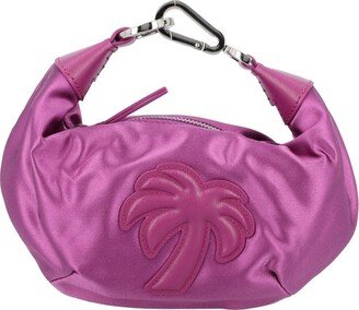 Palm Patch Zipped Mini Satin Hobo Bag