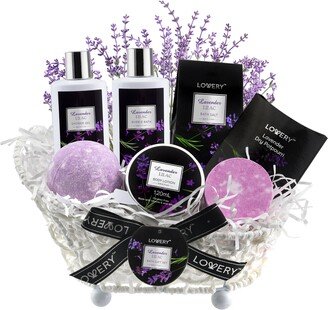 Lovery Lavender Handmade Bath and Body Gift Set, 8 Piece