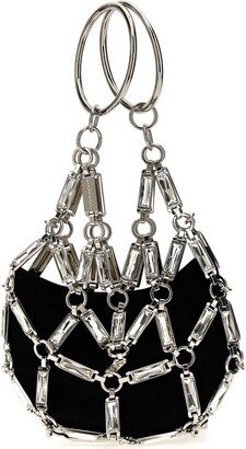 Cage Embellished Chain-Link Detailed Tote Bag