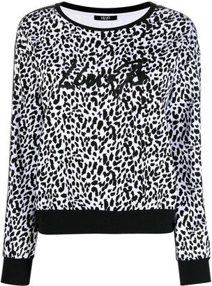 Embroidered Leopard-Print Sweatshirt