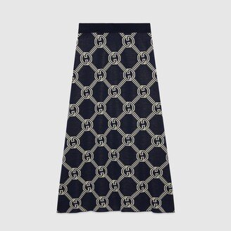 Reversible GG wool jacquard skirt