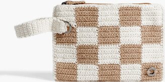 CATARINA MINA Bolsa checked crochet pouch