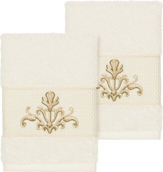 Scarlet Embellished Washcloth - Set of 2 - Cream