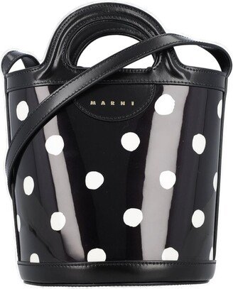 Polka-Dot Printed Mini Bucket Bag