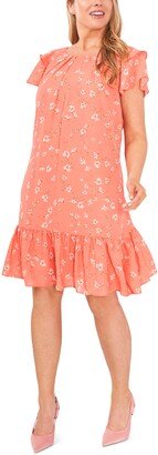 Tiered Flutter Sleeve A-Line Dress