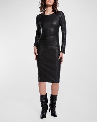 Mrs. Smith Stretch Leather Knee-Length Dress