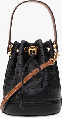 ‘T Monogram Mini’ Bucket Bag - Black