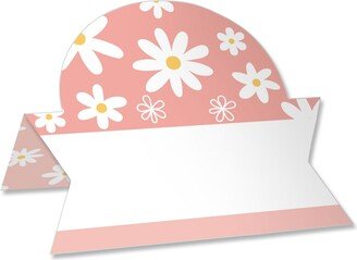 Big Dot Of Happiness Pink Daisy Flowers - Floral Party Buffet Table Setting Name Place Cards - 24 Ct