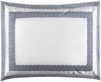 Bovi Fine Linens Malone Standard Sham, White/Blue