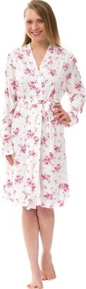 Leisureland Women's Knit Robe, Knit Floral Robe