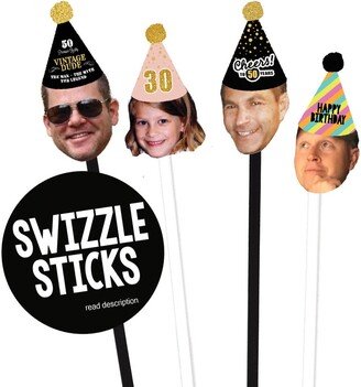 Personalized Face Stir Sticks, Drink Stir, Swizzle Photo Stick, Stirrers