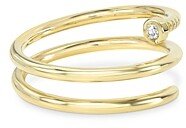 Zoe Lev 14K Yellow Gold Diamond Nail Double Cuff Ring