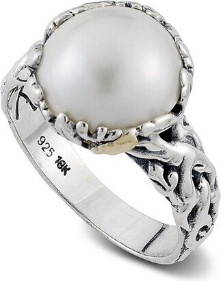 18K & Silver Pearl Ring