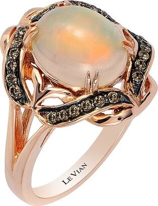 Neapolitan Opal™ 14K Rose Gold 2.13 Ct. Tw. Diamond & Opal Half-Eternity Ring