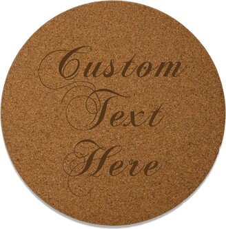 Engraved Cork Trivet Personalized With Your Custom Text - Customized Kitchen Gift