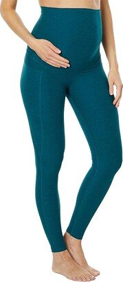 Maternity Spacedye Out of Pocket High-Waisted Midi Leggings (Lunar Teal Heather) Women's Casual Pants