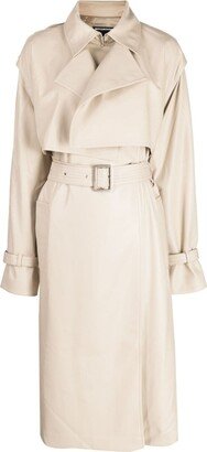 Layered Belted Trench Coat