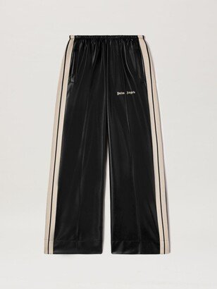 Leather Effect Loose Track Pants-AB