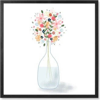 Photo Tiles: Flowers In Vase - White Photo Tile, Black, Framed, 8X8, White