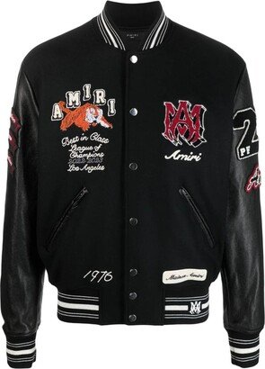 Varsity Bomber Jacket With Vintage Patches