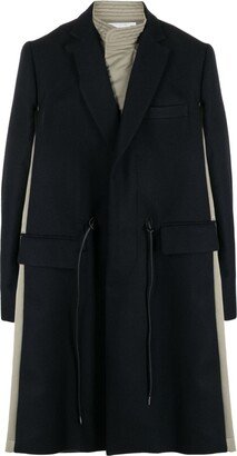 Drawstring-Waist Wool Coat-AA