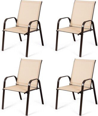 4PCS Patio Chairs Garden Deck Yard with Armrest - See Details