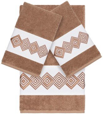 Noah 3-Piece Embellished Towel - Latte