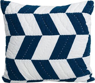 Plum & Post 26 x 26 Herringbone Patch Indigo Euro Sham