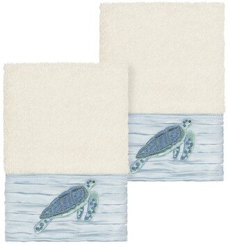 Mia Embellished Washcloth - Set of 2 - Cream