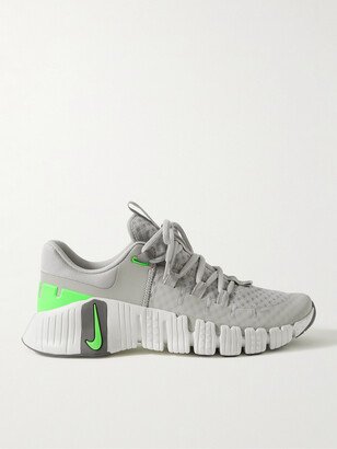 Nike Training Free Metcon 5 Rubber-Trimmed Mesh Sneakers-AA