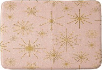 Jacqueline Maldonado Snowflakes Memory Foam Bath Mat Beige