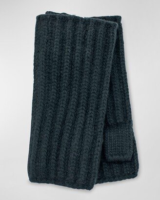 Ribbed Cashmere Fingerless Gloves-AA