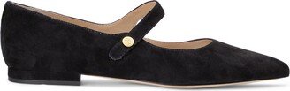 Londyn Suede Mary Jane Ballet Flats Black