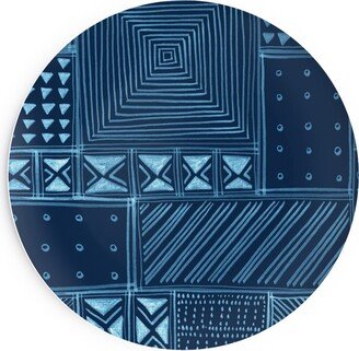 Salad Plates: African Tribal Mud Cloth - Indigo Salad Plate, Blue