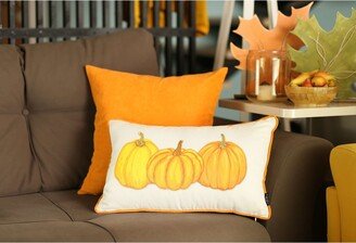 Orange Triple Pumpkin Lumbar Throw Pillow