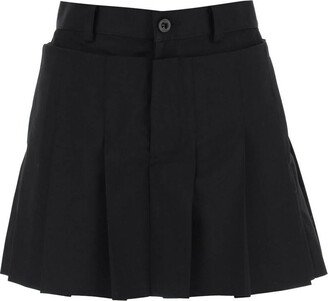 double-layer pleated skort