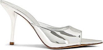 X Pernille Teisbaek Pointed Mule in Metallic Silver