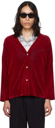 Red Embroidered Cardigan