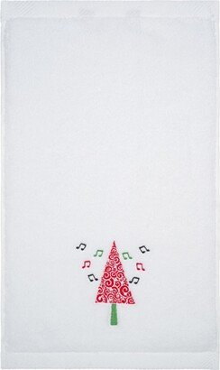 Km Home Collection Christmas Tree Embroidery Hand Towel