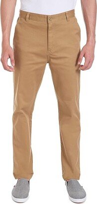 Young Men's Uniform Flat Front Stretch Twill Pant (Burnished Khaki) Men's Clothing